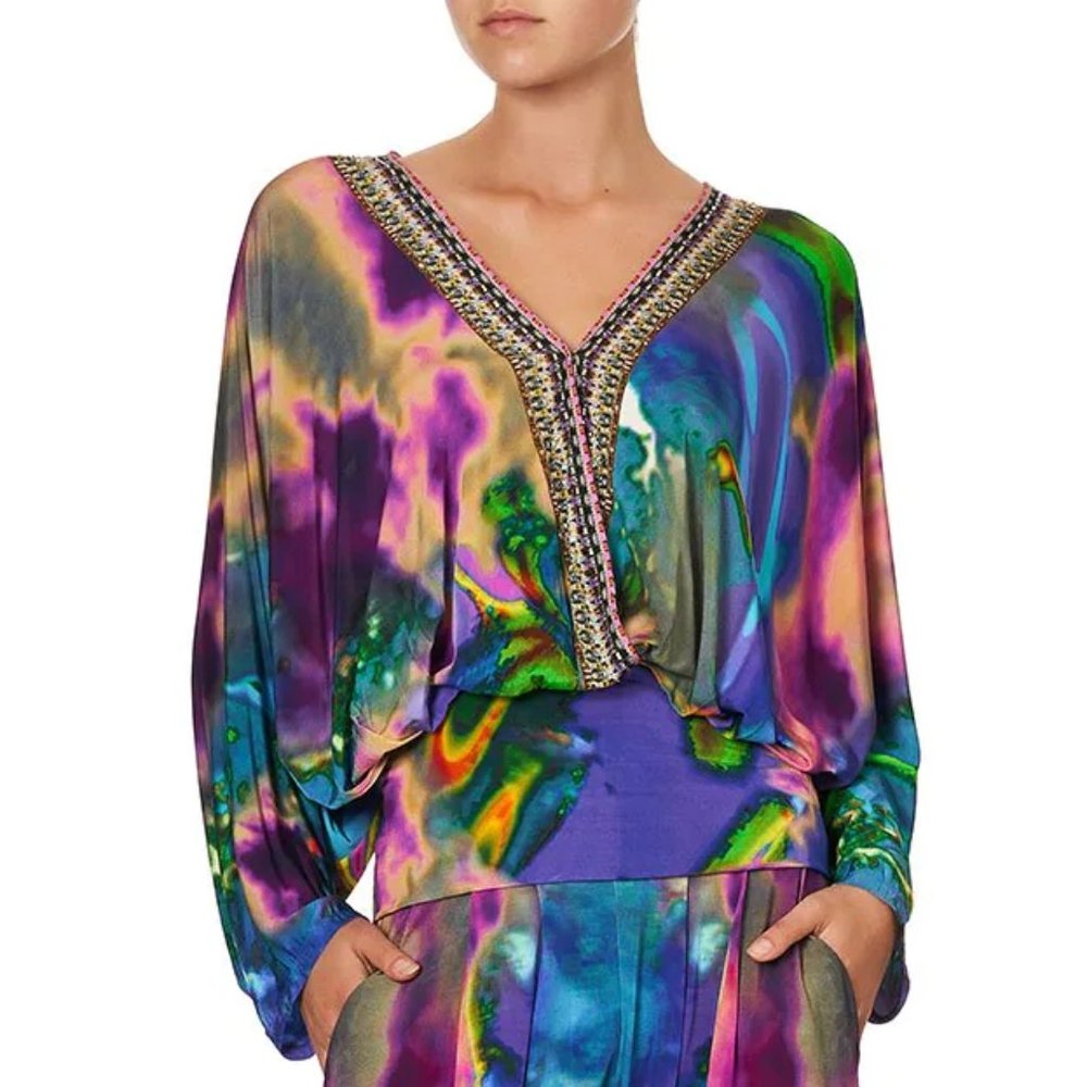 Camilla Acid Abbey Dolman Sleeve Jersey Top